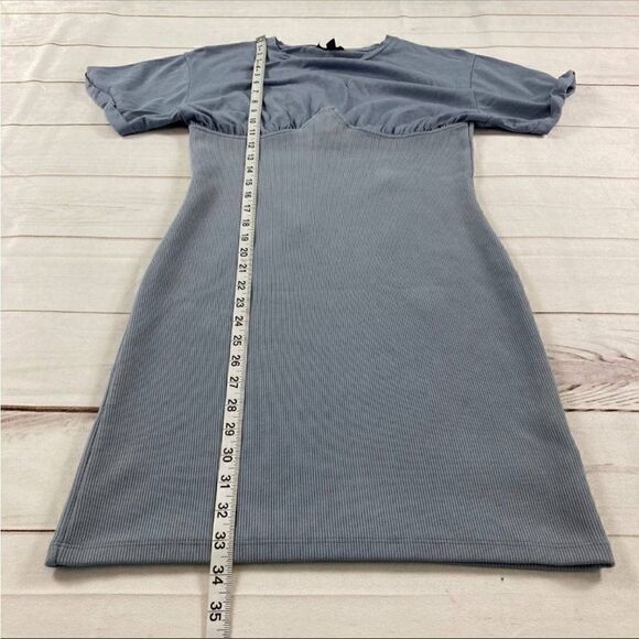 Topshop Womens Blue Short Sleeve Crewneck T-Shirt Mini Dress Size 8 - Picture 8 of 9